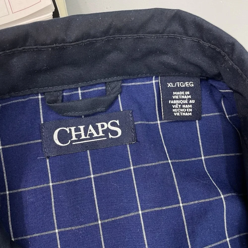 Chaps Ralph Lauren Harrington Bomber Jacket Lightweight Zip Casual Blue Mens XL